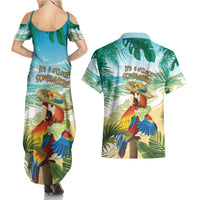 Aloha Hawaii It's 5 o'clock Somewhere Couples Matching Summer Maxi Dress and Hawaiian Shirt - Polynesian Pride