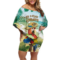 Aloha Hawaii It's 5 o'clock Somewhere Family Matching Off Shoulder Short Dress and Hawaiian Shirt - Polynesian Pride