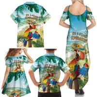 Aloha Hawaii It's 5 o'clock Somewhere Family Matching Summer Maxi Dress and Hawaiian Shirt - Polynesian Pride