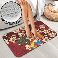 Crimson Red Tropical Christmas Hawaii Tapa Bathroom Set Aloha Santa Drink Party - Polynesian Pride