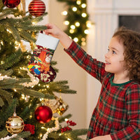 Crimson Red Tropical Christmas Hawaii Tapa Christmas Stocking Aloha Santa Drink Party - Polynesian Pride