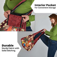 Crimson Red Tropical Christmas Hawaii Tapa Grocery Bag Aloha Santa Drink Party - Polynesian Pride