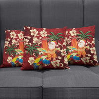 Crimson Red Tropical Christmas Hawaii Tapa Pillow Cover Aloha Santa Drink Party LT7 - Polynesian Pride