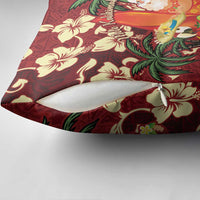Crimson Red Tropical Christmas Hawaii Tapa Pillow Cover Aloha Santa Drink Party LT7 - Polynesian Pride