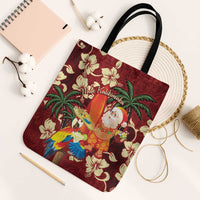 Crimson Red Tropical Christmas Hawaii Tapa Tote Bag Aloha Santa Drink Party LT7 Black Strap One Size Red - Polynesian Pride