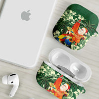 Moss Green Tropical Christmas Hawaii Tapa AirPods Case Aloha Santa Drink Party LT7 - Polynesian Pride