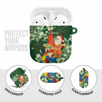 Moss Green Tropical Christmas Hawaii Tapa AirPods Case Aloha Santa Drink Party LT7 - Polynesian Pride