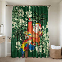 Moss Green Tropical Christmas Hawaii Tapa Bathroom Set Aloha Santa Drink Party - Polynesian Pride