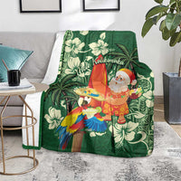 Moss Green Tropical Christmas Hawaii Tapa Blanket Aloha Santa Drink Party - Polynesian Pride