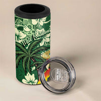 Moss Green Tropical Christmas Hawaii Tapa 4 in 1 Can Cooler Tumbler Aloha Santa Drink Party - Polynesian Pride