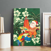Moss Green Tropical Christmas Hawaii Tapa Canvas Wall Art Aloha Santa Drink Party - Polynesian Pride