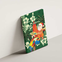 Moss Green Tropical Christmas Hawaii Tapa Canvas Wall Art Aloha Santa Drink Party - Polynesian Pride