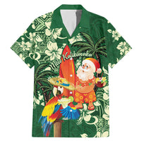 Moss Green Tropical Christmas Hawaii Tapa Family Matching Mermaid Dress and Hawaiian Shirt Aloha Santa Drink Party - Polynesian Pride