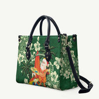Moss Green Tropical Christmas Hawaii Tapa Leather Bag Aloha Santa Drink Party LT7 Green - Polynesian Pride