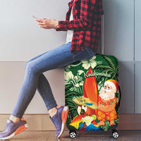 Moss Green Tropical Christmas Hawaii Tapa Luggage Cover Aloha Santa Drink Party - Polynesian Pride