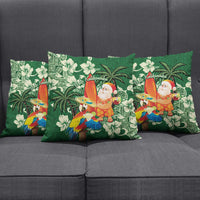 Moss Green Tropical Christmas Hawaii Tapa Pillow Cover Aloha Santa Drink Party - Polynesian Pride