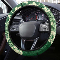 Moss Green Tropical Christmas Hawaii Tapa Steering Wheel Cover Aloha Santa Drink Party - Polynesian Pride