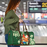 Moss Green Tropical Christmas Hawaii Tapa Travel Bag Aloha Santa Drink Party LT7 - Polynesian Pride