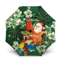 Moss Green Tropical Christmas Hawaii Tapa Umbrella Aloha Santa Drink Party LT7 One Size Folded 11.42 inch Opened Diameter 37.4 inch Green - Polynesian Pride
