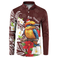 Felis Pasgua Guam Button Sweatshirt Christmas Sihek Kingfisher with Guasali