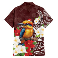Felis Pasgua Guam Family Matching Long Sleeve Bodycon Dress and Hawaiian Shirt Christmas Sihek Kingfisher with Guasali