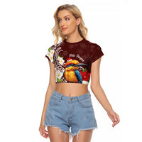 Felis Pasgua Guam Raglan Cropped T Shirt Christmas Sihek Kingfisher with Guasali