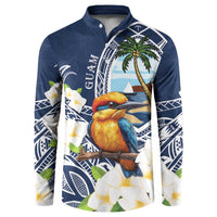 Hafa Adai Guam Button Sweatshirt Sihek Guam Kingfisher with Guasali