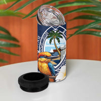 Hafa Adai Guam 4 in 1 Can Cooler Tumbler Sihek Guam Kingfisher with Guasali LT7 - Polynesian Pride
