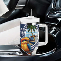 Hafa Adai Guam Tumbler With Handle Sihek Guam Kingfisher with Guasali LT7