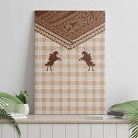 Aloha Hawaii Cowboys Paniolo Canvas Wall Art Beige Palaka - Polynesian Pride