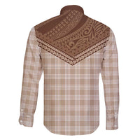 Aloha Hawaii Cowboys Paniolo Family Matching Off Shoulder Maxi Dress and Hawaiian Shirt Beige Palaka - Polynesian Pride