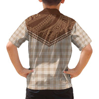 Aloha Hawaii Cowboys Paniolo Family Matching Summer Maxi Dress and Hawaiian Shirt Beige Palaka LT7 - Polynesian Pride