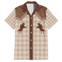 Aloha Hawaii Cowboys Paniolo Family Matching Summer Maxi Dress and Hawaiian Shirt Beige Palaka LT7 Dad's Shirt - Short Sleeve Beige - Polynesian Pride