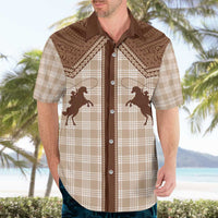 Aloha Hawaii Cowboys Paniolo Hawaiian Shirt Beige Palaka LT7 - Polynesian Pride