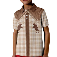 Aloha Hawaii Cowboys Paniolo Kid Polo Shirt Beige Palaka - Polynesian Pride
