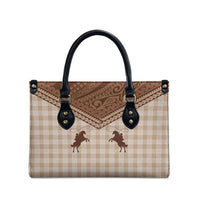 Aloha Hawaii Cowboys Paniolo Leather Bag Beige Palaka LT7 - Polynesian Pride
