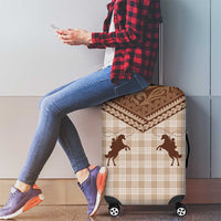 Aloha Hawaii Cowboys Paniolo Luggage Cover Beige Palaka - Polynesian Pride