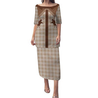 Aloha Hawaii Cowboys Paniolo Puletasi Beige Palaka - Polynesian Pride