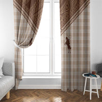 Aloha Hawaii Cowboys Paniolo Window Curtain Beige Palaka - Polynesian Pride