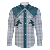 Aloha Hawaii Cowboys Paniolo Family Matching Puletasi and Hawaiian Shirt Teal Palaka - Polynesian Pride