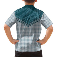 Aloha Hawaii Cowboys Paniolo Family Matching Summer Maxi Dress and Hawaiian Shirt Teal Palaka LT7 - Polynesian Pride