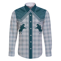 Aloha Hawaii Cowboys Paniolo Family Matching Summer Maxi Dress and Hawaiian Shirt Teal Palaka LT7 Dad's Shirt - Long Sleeve Teal - Polynesian Pride