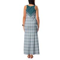 Aloha Hawaii Cowboys Paniolo Family Matching Tank Maxi Dress and Hawaiian Shirt Teal Palaka - Polynesian Pride
