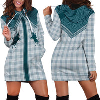 Aloha Hawaii Cowboys Paniolo Hoodie Dress Teal Palaka - Polynesian Pride