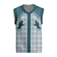 Aloha Hawaii Cowboys Paniolo Christmas Knitted V-Neck Vest Teal Palaka LT7 Teal - Polynesian Pride