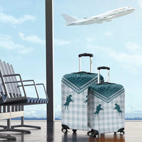 Aloha Hawaii Cowboys Paniolo Luggage Cover Teal Palaka - Polynesian Pride