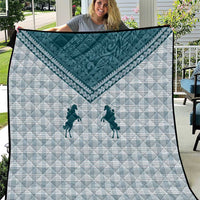 Aloha Hawaii Cowboys Paniolo Quilt Teal Palaka - Polynesian Pride
