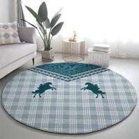 Aloha Hawaii Cowboys Paniolo Round Carpet Teal Palaka - Polynesian Pride