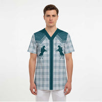Aloha Hawaii Cowboys Paniolo Scrub Top Teal Palaka - Polynesian Pride