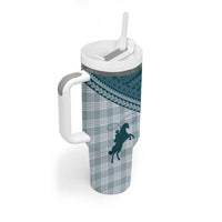 Aloha Hawaii Cowboys Paniolo Tumbler With Handle Teal Palaka - Polynesian Pride